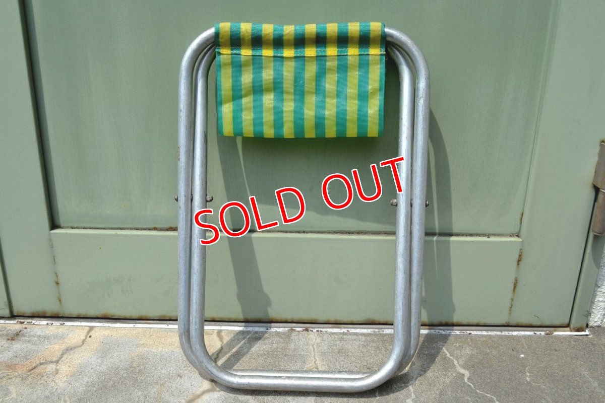 画像4: フォールディングスツール/グリーン×イエローストライプ (4)