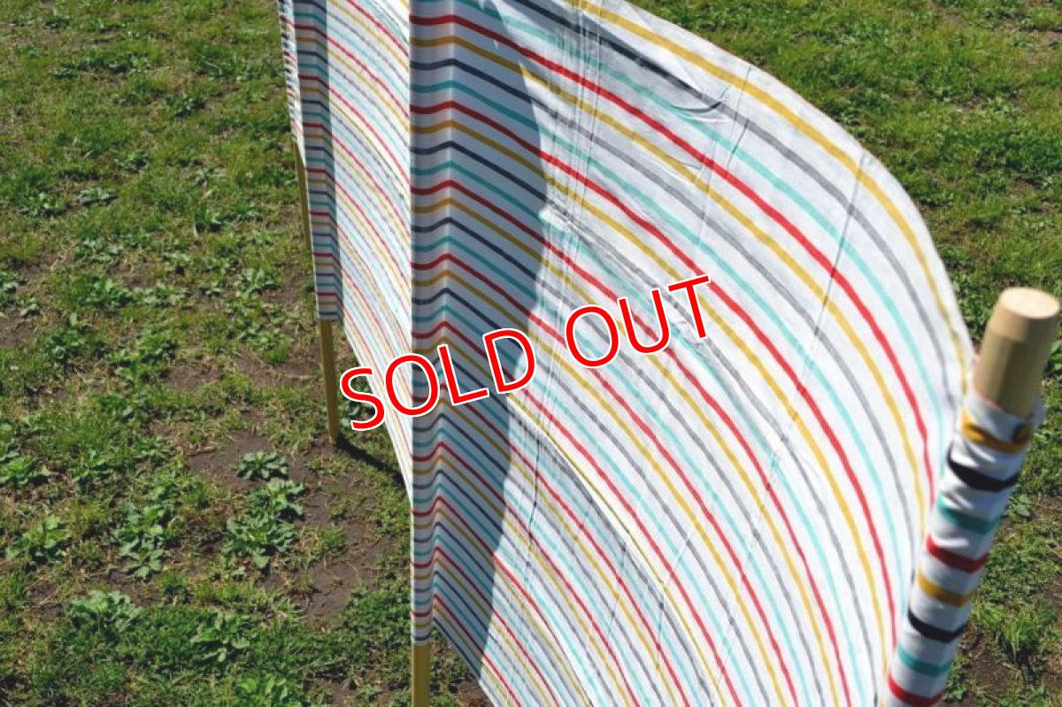 画像4: ７０ｓヴィンテージコットン陣幕/カラフルボーダー (4)