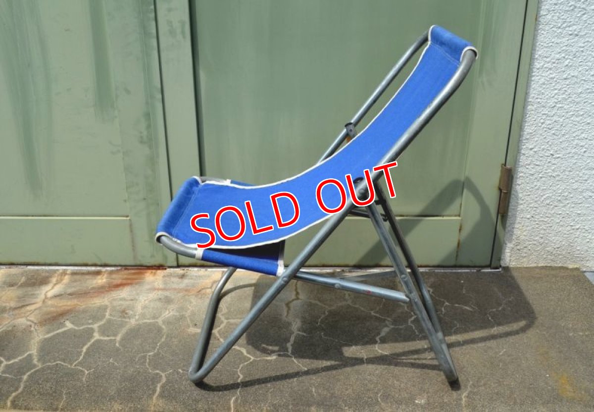 画像2: ブルーコットン・フォールディングチェア (2)