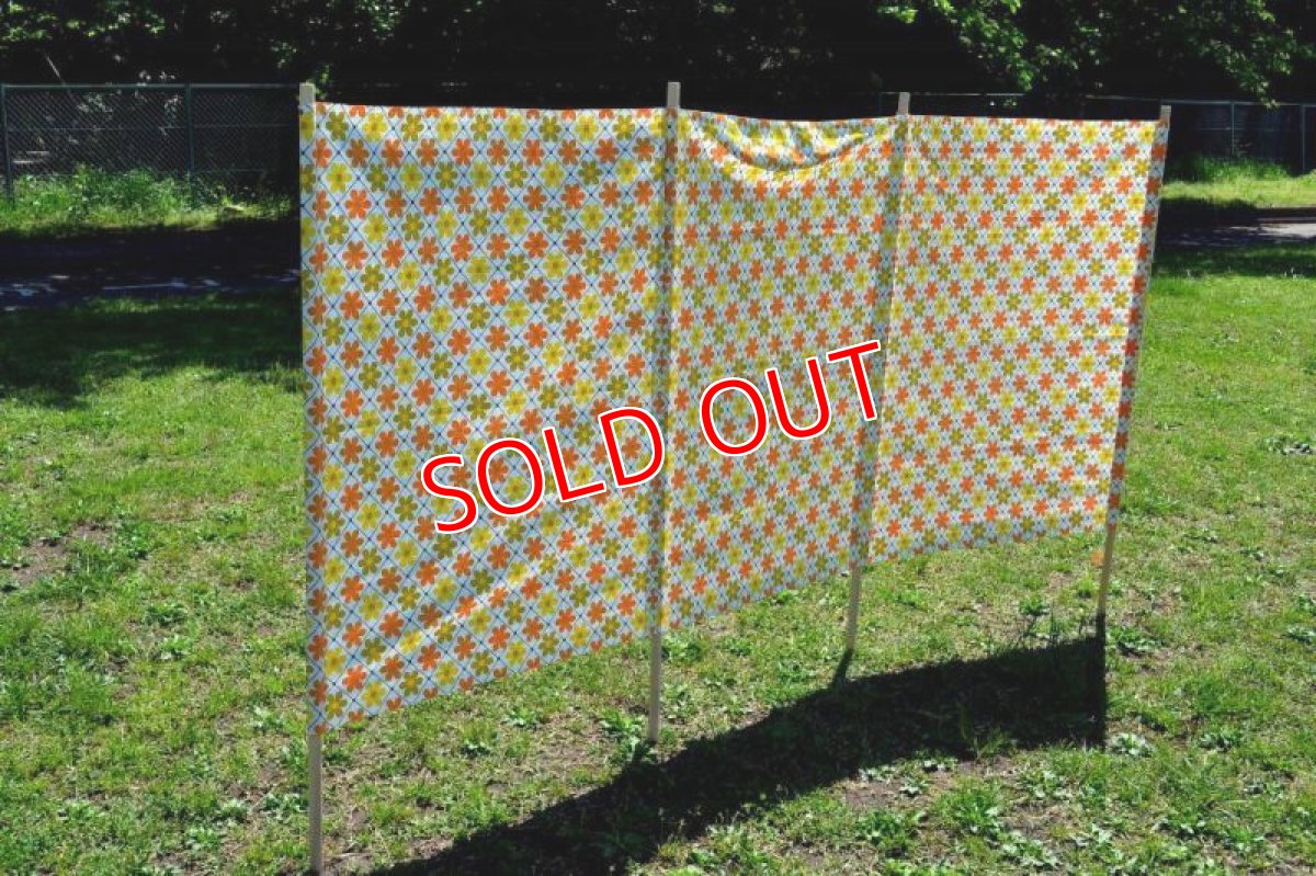 画像2: ６０ｓヴィンテージコットン陣幕/レトロフラワーB (2)