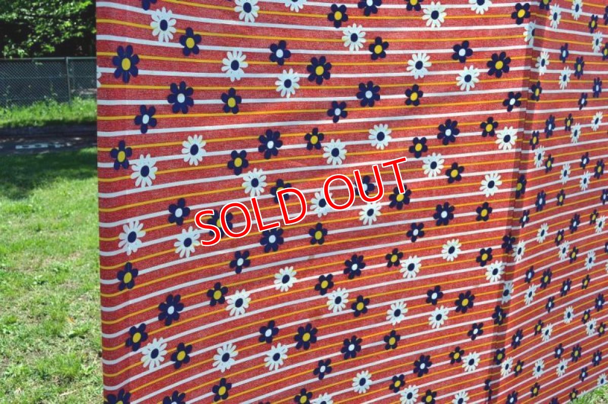 画像3: ６０ｓヴィンテージコットン陣幕/レトロフラワーA (3)