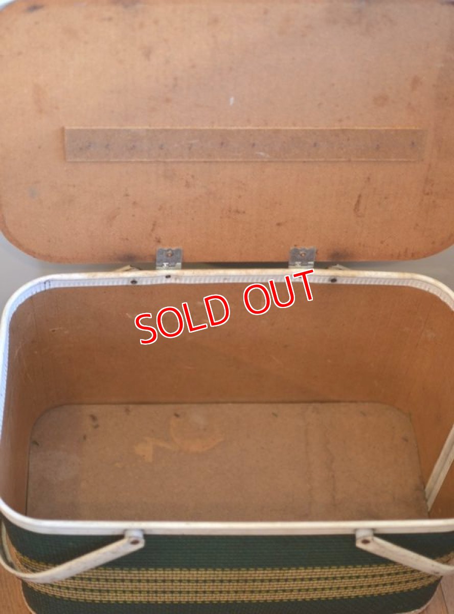 画像3: US６０ｓヴィンテージ・ピクニックバスケット/グリーン (3)