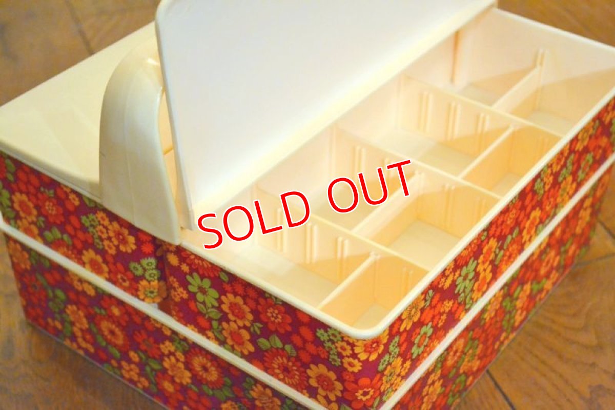 画像2: レトロフラワーソーイングボックス/オランダ (2)