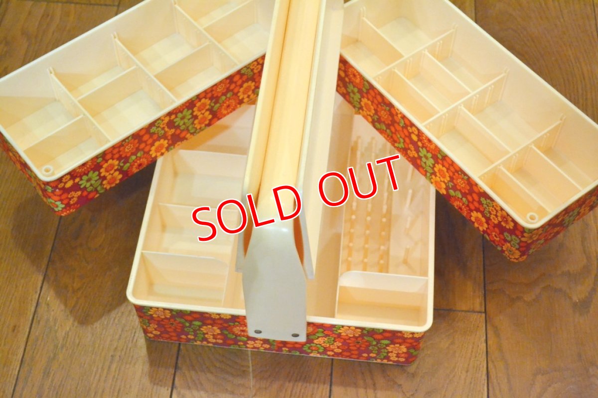 画像3: レトロフラワーソーイングボックス/オランダ (3)