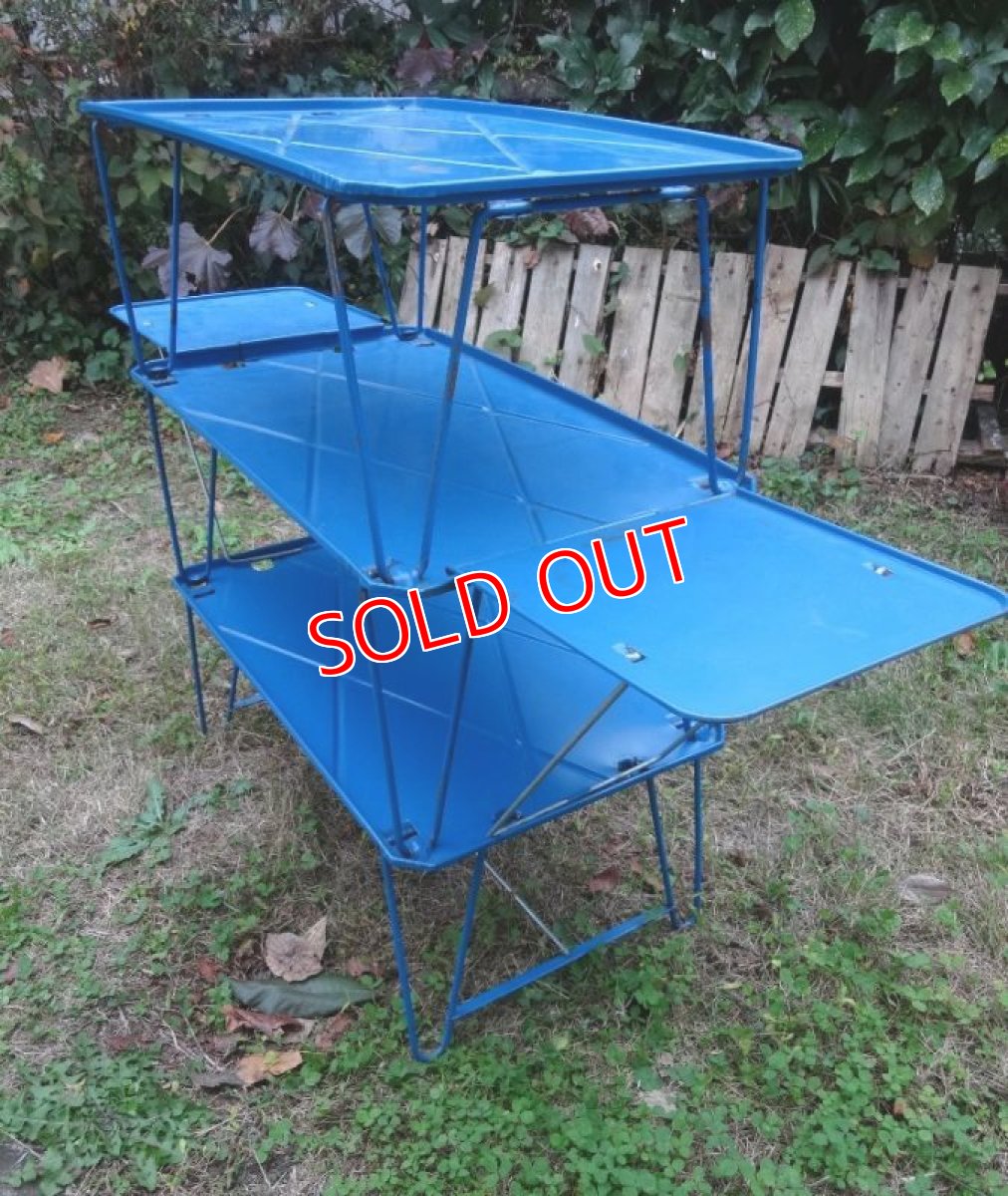 画像4: キャンプキッチン/サイドトレー付/ブルー (4)