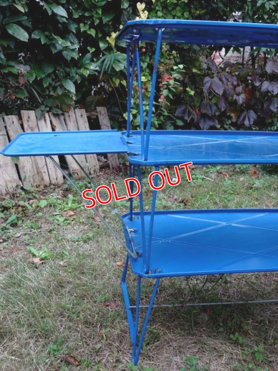 画像2: キャンプキッチン/サイドトレー付/ブルー (2)