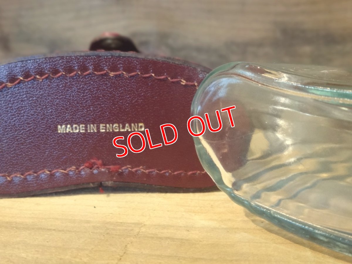 画像4: ガラススキットルＬ/革カバーアカ茶 (4)