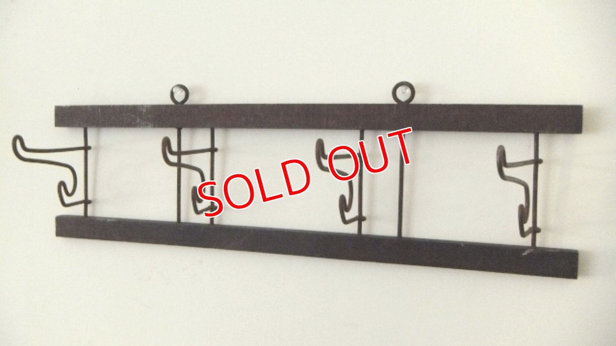 画像2: 折畳み/ウッド×ワイヤーコートハンガー (2)