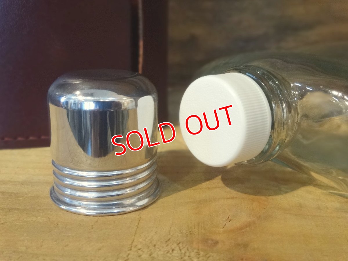 画像3: ガラススキットルＬ/革カバーアカ茶 (3)