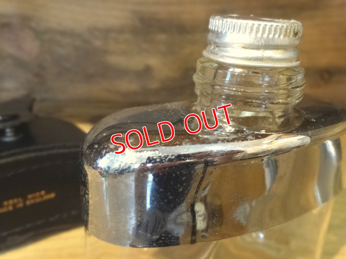 画像4: ガラススキットルＳ/革カバー黒 (4)