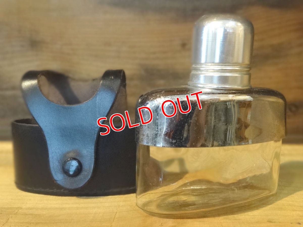 画像2: ガラススキットルＳ/革カバー黒 (2)