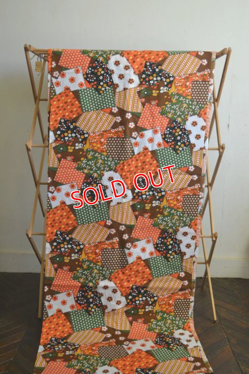 画像6: 70ｓヴィンテージ・レトロフラワー/パッチワーク柄 (6)