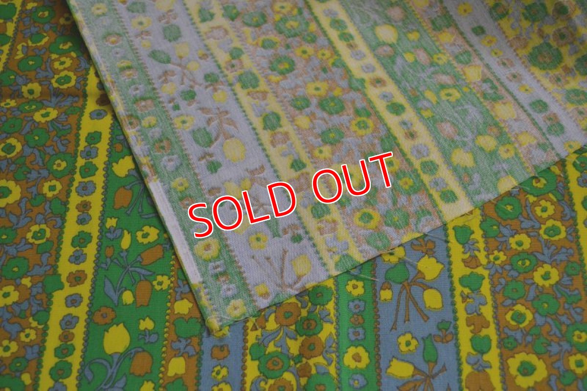 画像2: 70ｓヴィンテージ・レトロフラワー/小花グリーン (2)