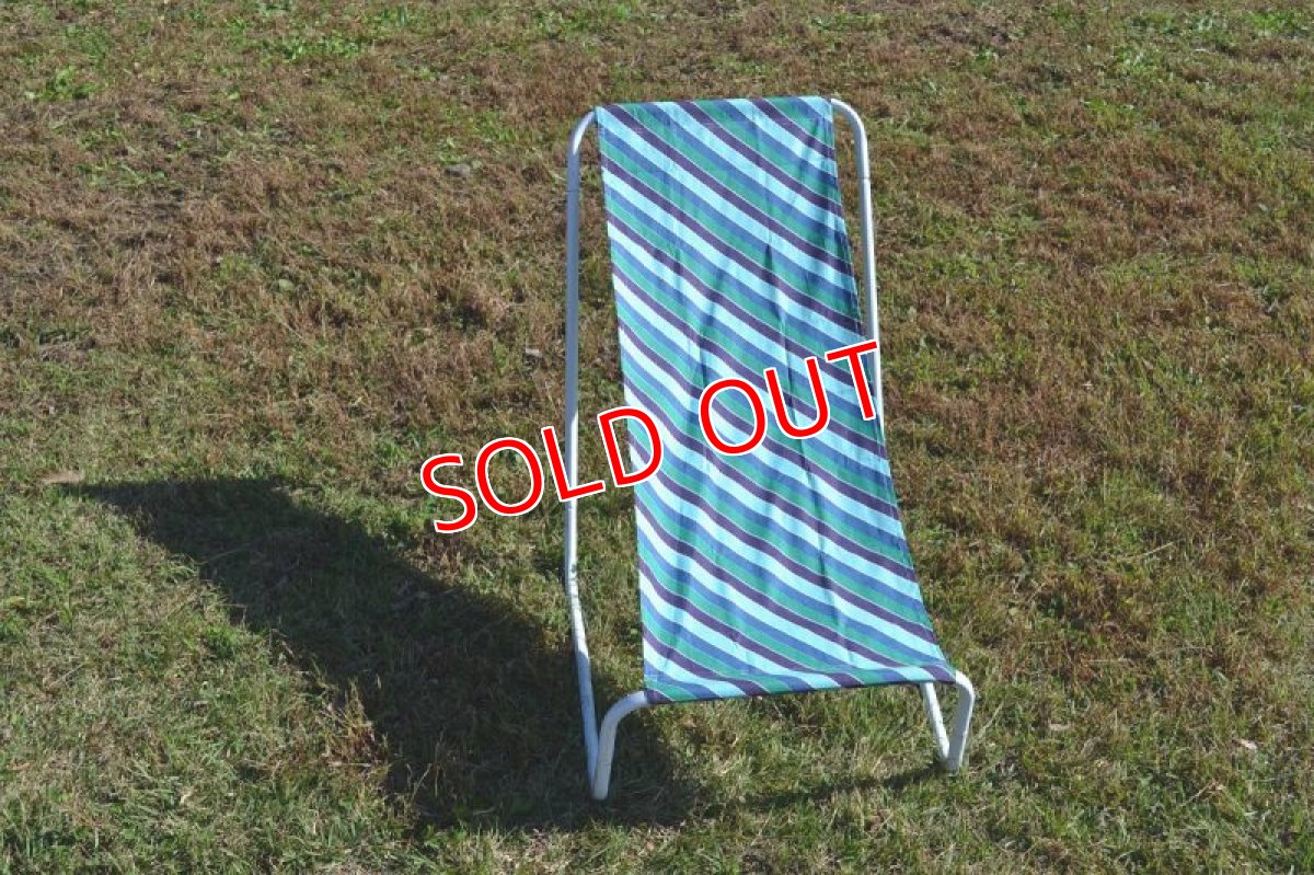 画像4: イタリア　組立て式ビーチチェア/ブルーストライプ (4)