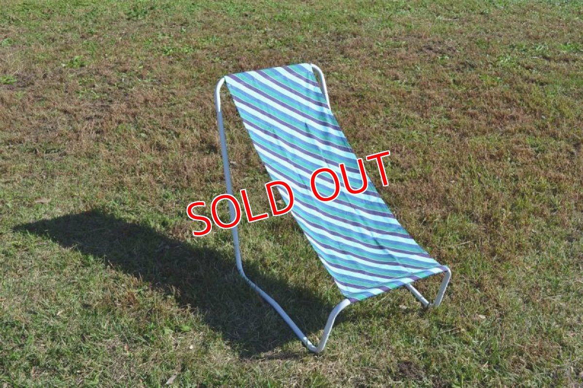 画像2: イタリア　組立て式ビーチチェア/ブルーストライプ (2)