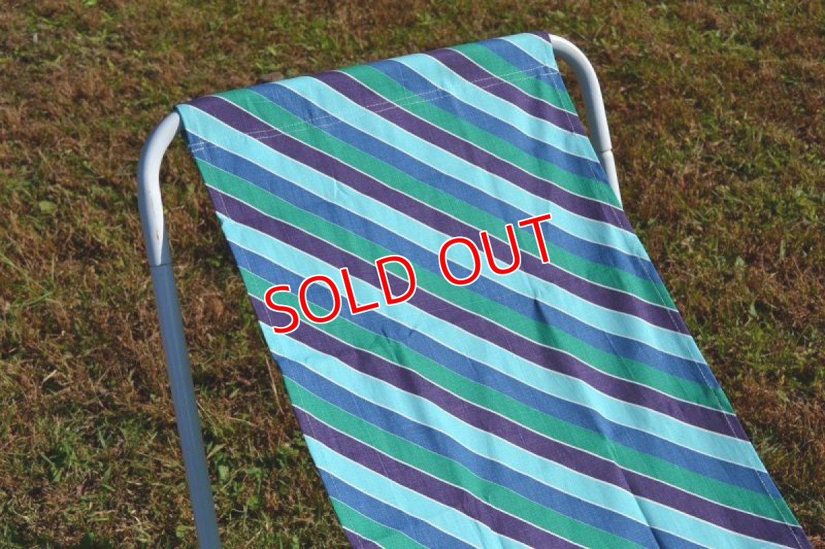 画像5: イタリア　組立て式ビーチチェア/ブルーストライプ (5)