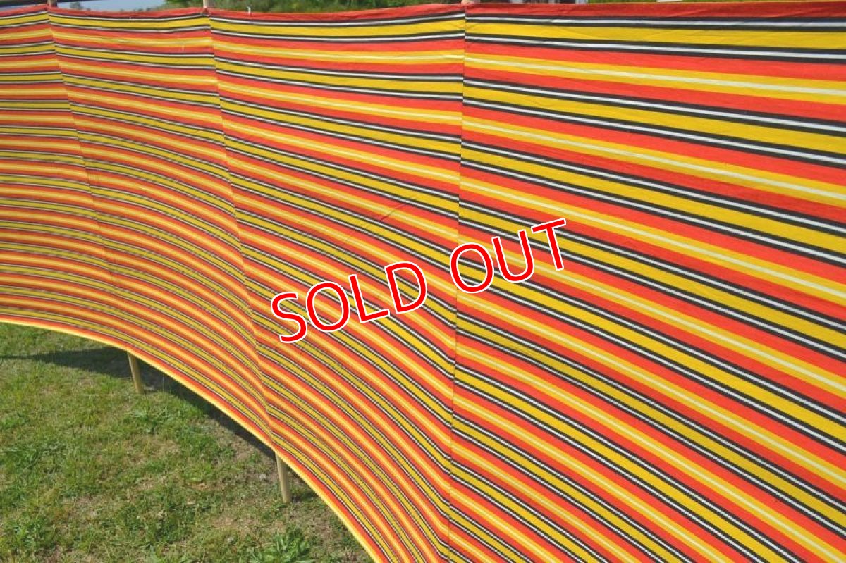 画像3: ヴィンテージ・コットン陣幕　レッド/イエロー (3)