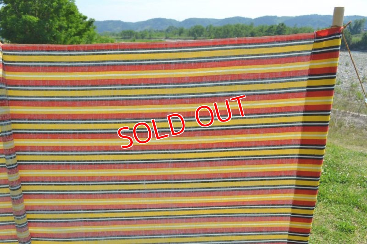 画像6: ヴィンテージ・コットン陣幕　レッド/イエロー (6)