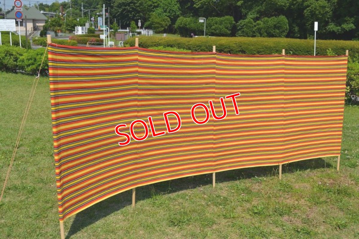 画像4: ヴィンテージ・コットン陣幕　レッド/イエロー (4)