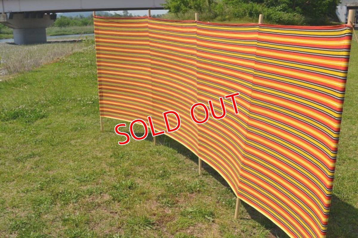 画像2: ヴィンテージ・コットン陣幕　レッド/イエロー (2)