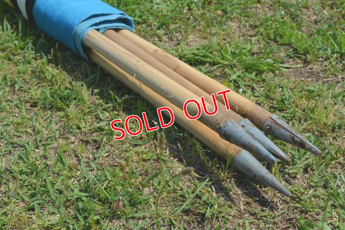 画像10: ヴィンテージ・コットン陣幕　ブルー/イエロー (10)