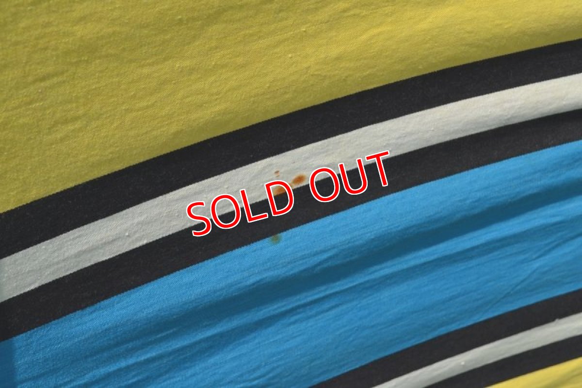 画像6: ヴィンテージ・コットン陣幕　ブルー/イエロー (6)