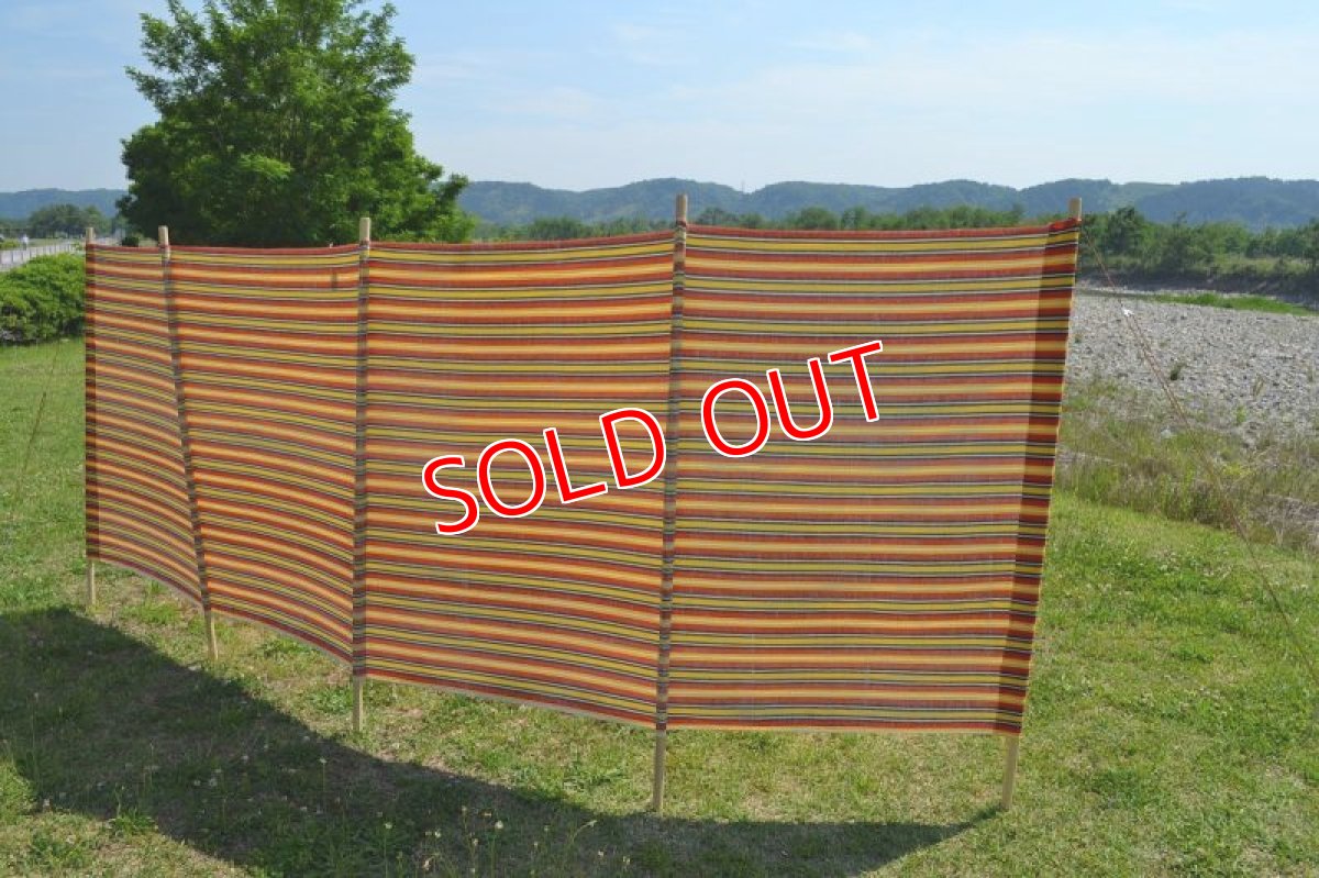 画像5: ヴィンテージ・コットン陣幕　レッド/イエロー (5)