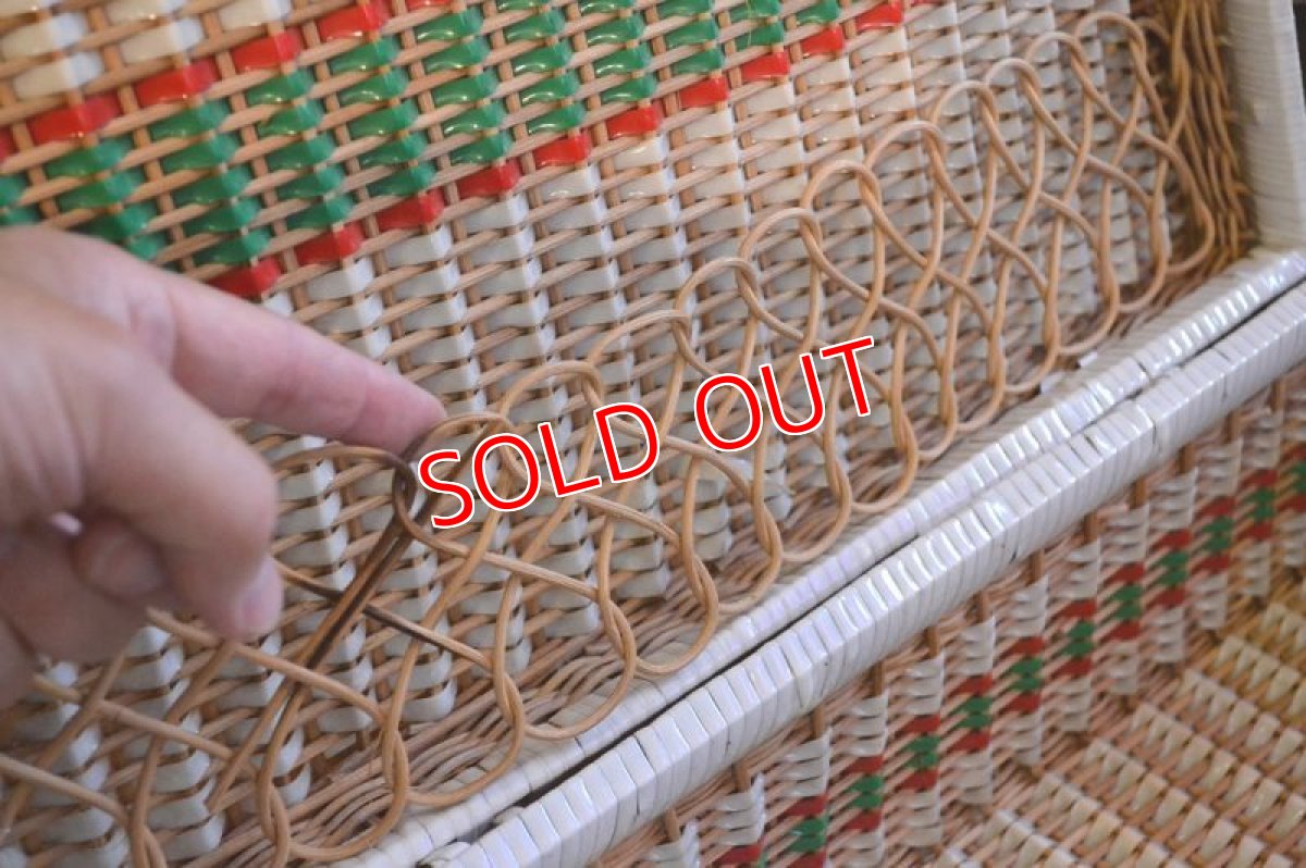 画像7: ３０ｓヴィンテージ/カラフルピクニックバスケット (7)