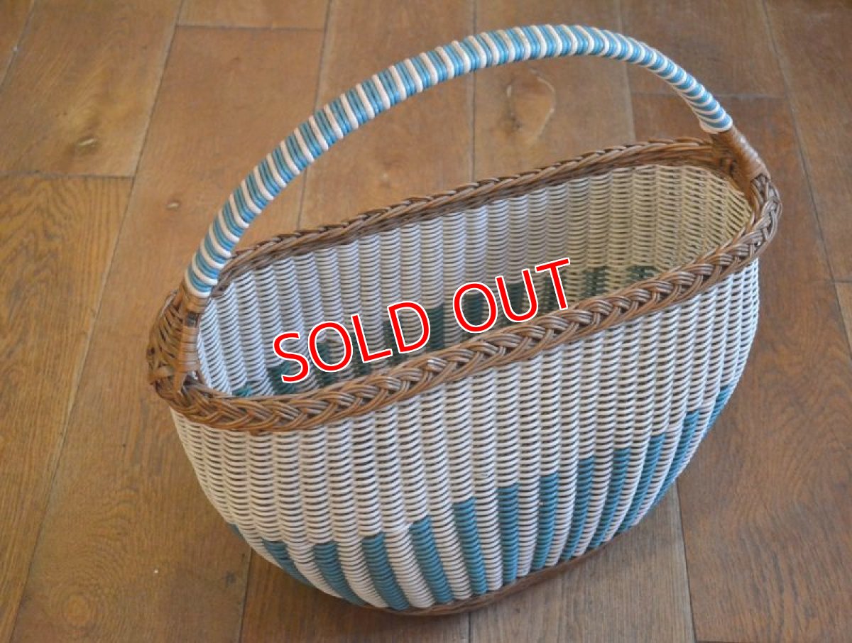 画像2: ６０ｓバスケット/ホワイト×ブルー (2)