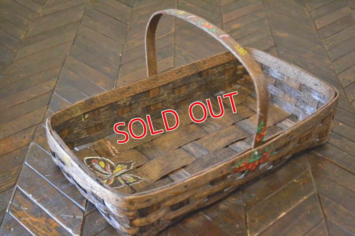 画像3: USヴィンテージ/トラグバスケット　ハンドペイント (3)