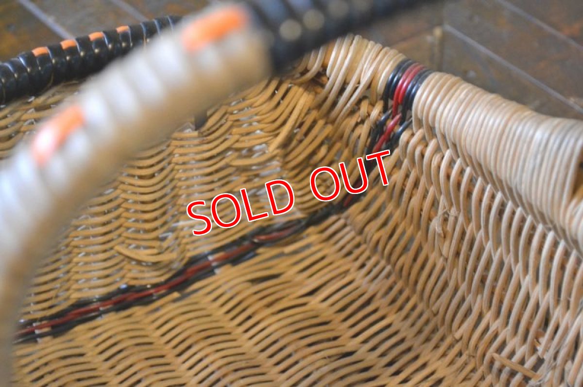 画像5: UKヴィンテージバスケット/オレンジ×レッドライン (5)