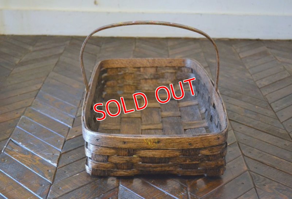 画像2: USヴィンテージ/トラグバスケット　ハンドペイント (2)