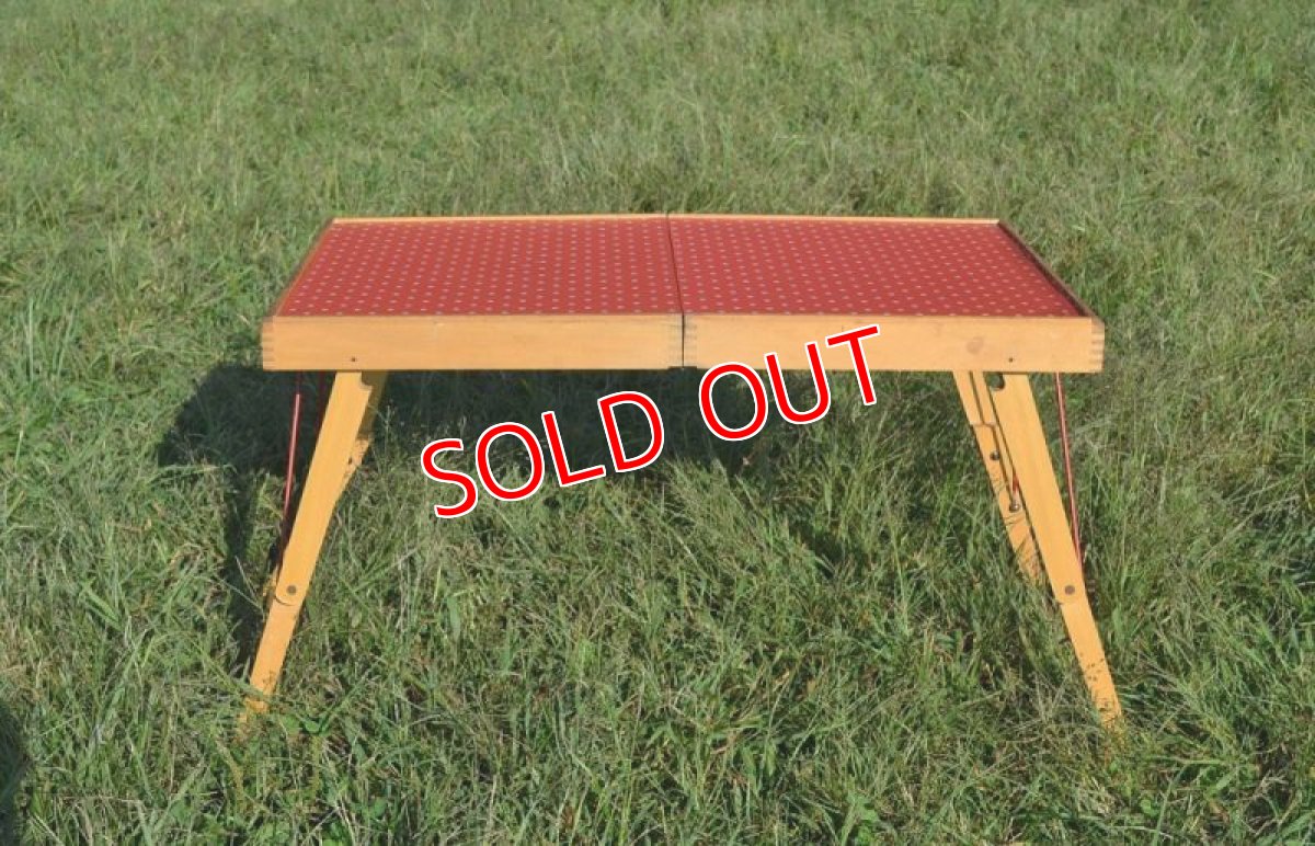 画像2: 60s木製ドット柄ピクニックテーブル (2)