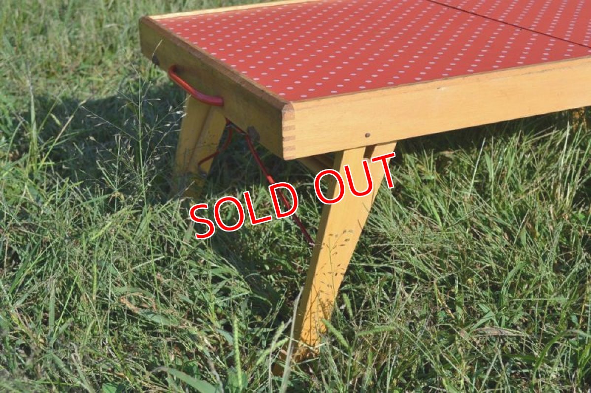 画像6: 60s木製ドット柄ピクニックテーブル (6)