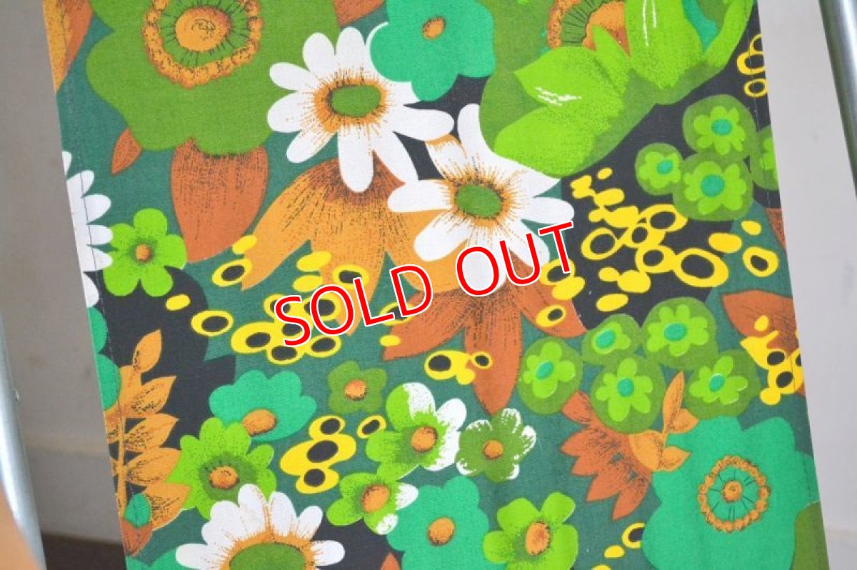 画像5: UK70sピクニックチェア/レトロフラワーグリーン (5)