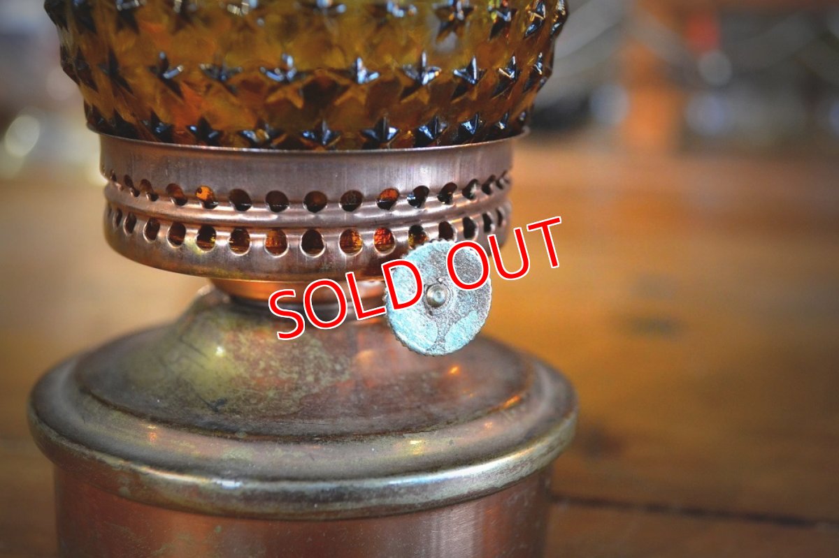 画像6: ６０ｓアンバーガラス星型シェードOILランプ (6)