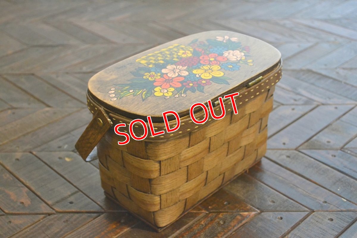 画像4: カロナンバスケット/レトロフラワー(1) (4)