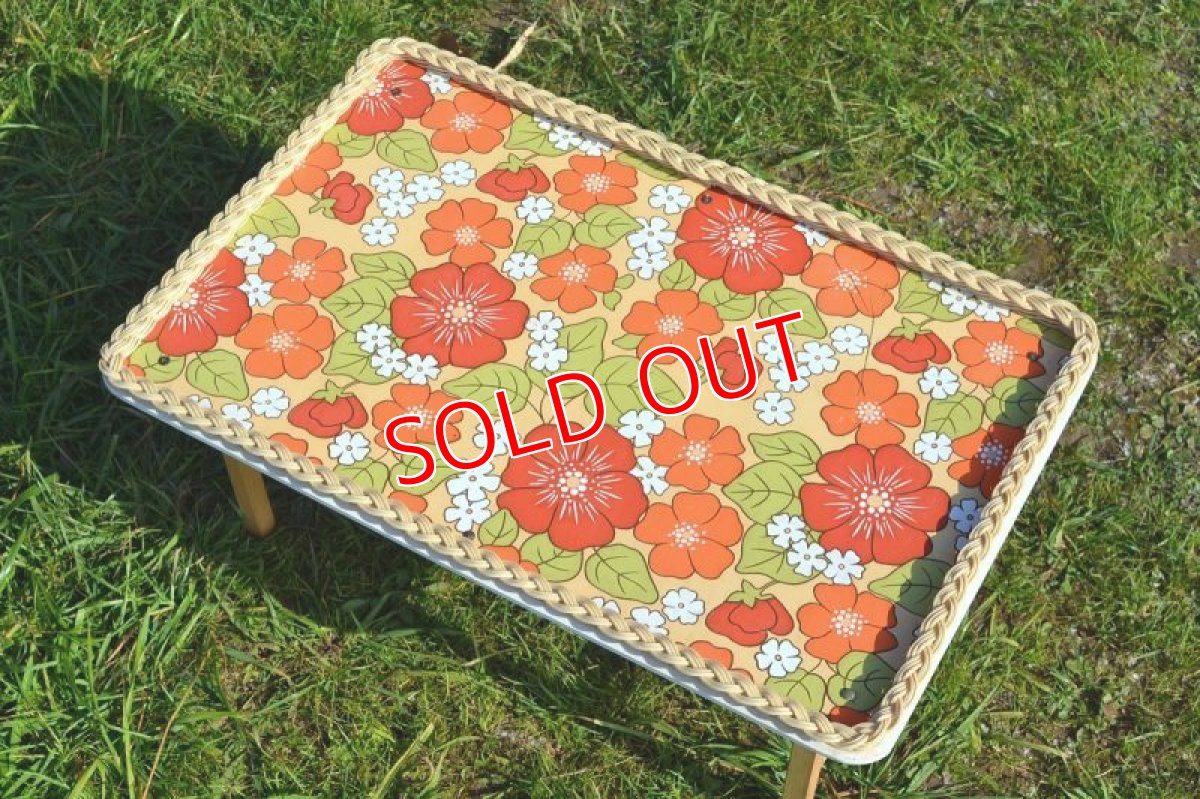 画像2: 70sレトロフラワー/ピクニック・ローテーブル  クレマティス (2)