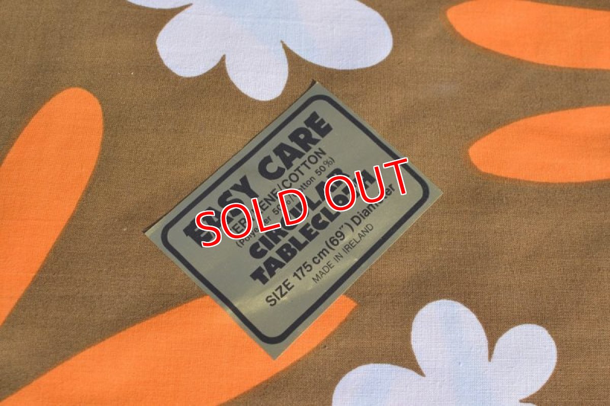 画像3: 80ｓレトロフラワーラウンドテーブルクロス (3)