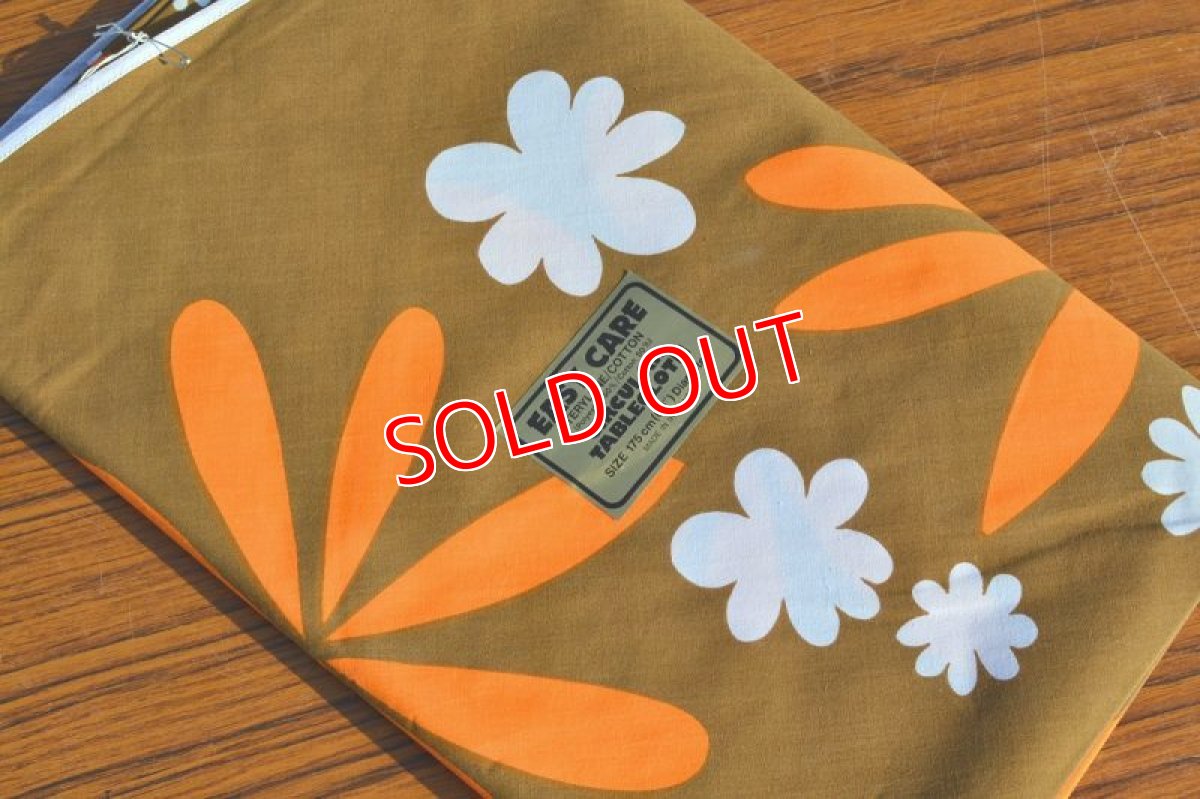 画像6: 80ｓレトロフラワーラウンドテーブルクロス (6)