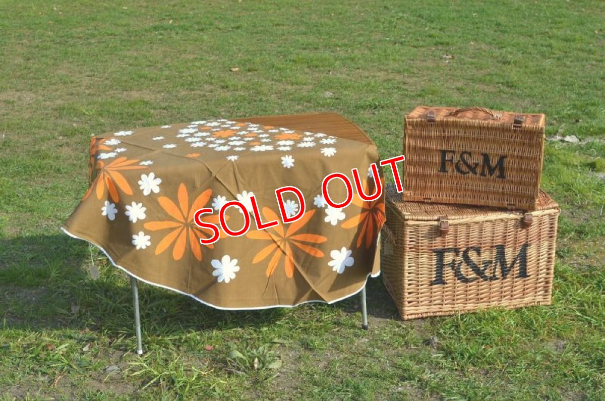 画像5: 80ｓレトロフラワーラウンドテーブルクロス (5)