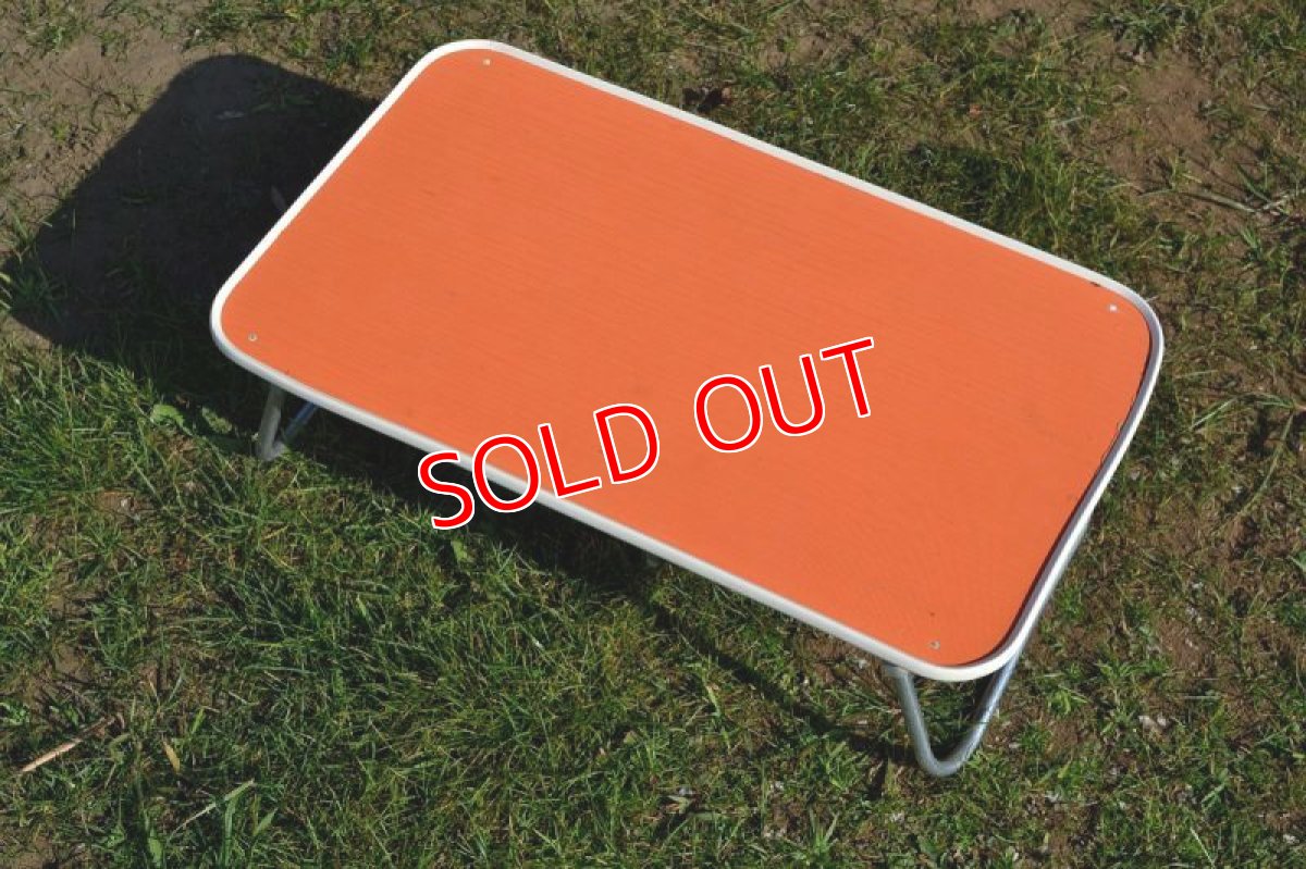 画像2: 70sアウトドアローテーブル/オレンジ (2)