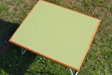 画像2: 60ｓ木製アウトドアローテーブル/グリーン (2)