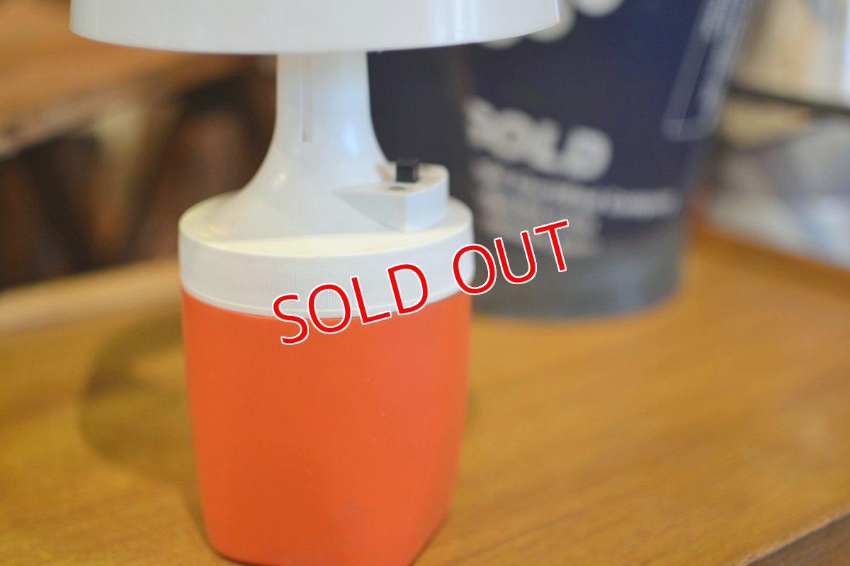 画像2: 70sポータブルテーブルランプ/オレンジ (2)