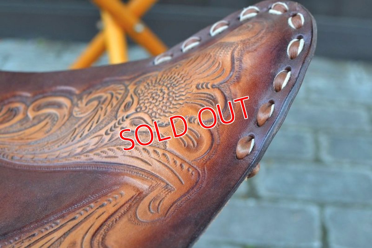 画像3: ヴィンテージ本革ハンティングチェア (3)