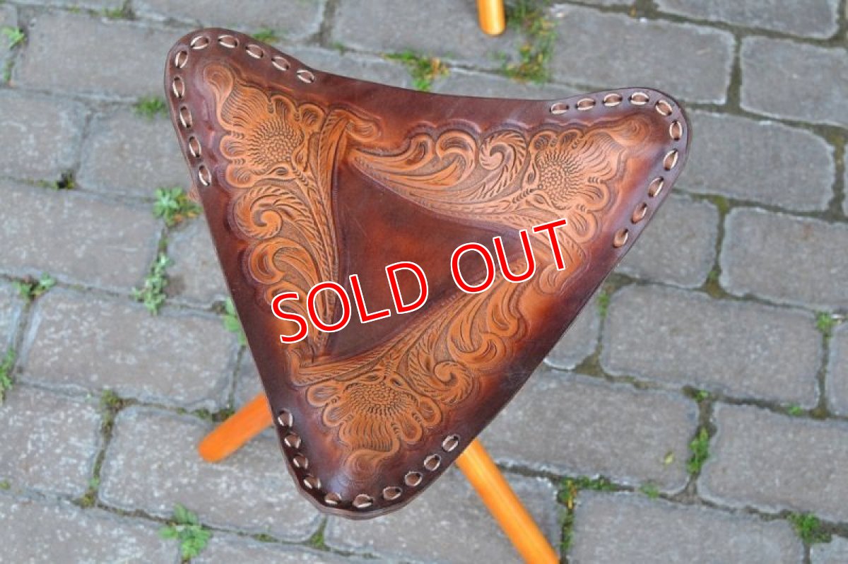 画像5: ヴィンテージ本革ハンティングチェア (5)