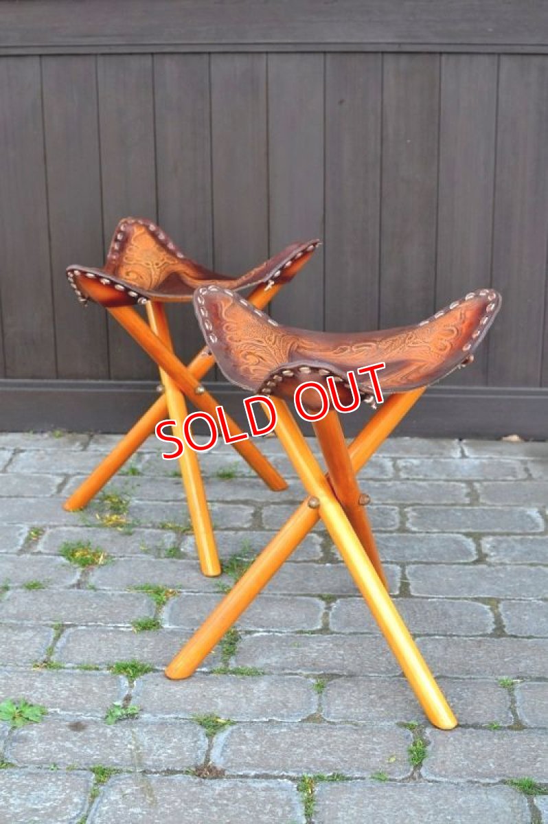 画像10: ヴィンテージ本革ハンティングチェア (10)