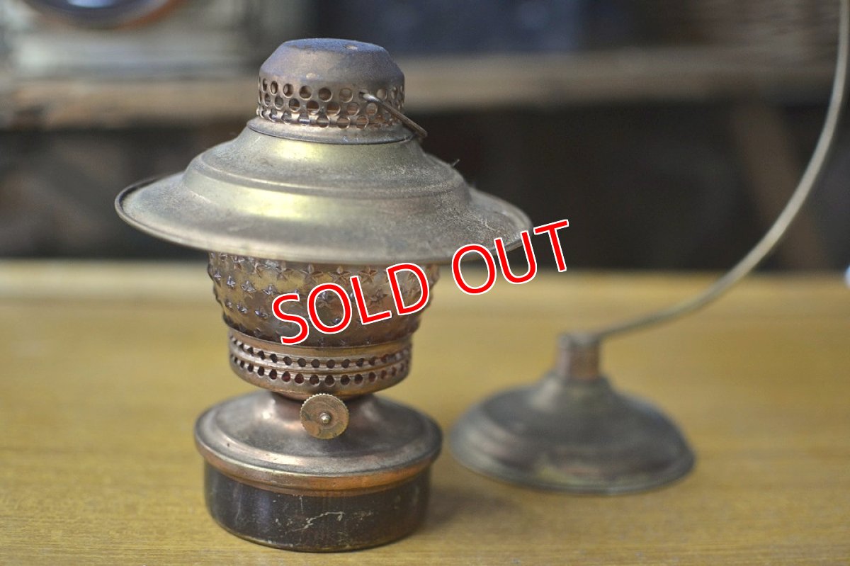 画像2: ６０ｓオイルランプ/アンバースターガラス・ハンギングスタンド付き (2)