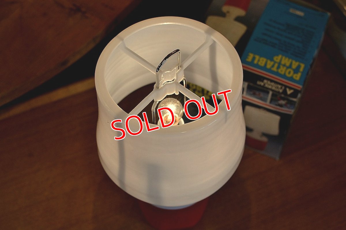 画像6: 70sアメリカンキャンパー ポータブルテーブルランプ/オレンジ (6)