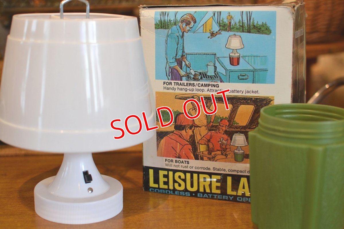 画像4: US70sポータブルテーブルランプ・レジャーランプ/アボガドグリーン (4)